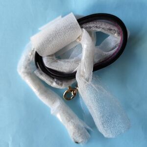 Burgundy-colored leather strap gold-toned hardware NIP